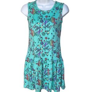 Disney Ariel the mermaid girl’s sleeveless fit and flare knee length dress Lg